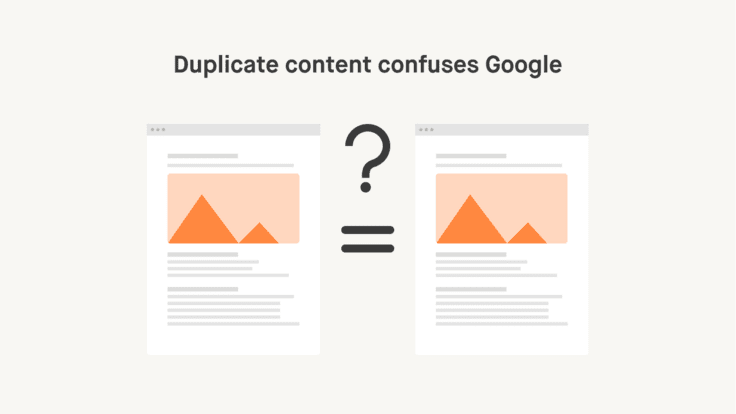 Two identical web pages, separated by an equals sign and a question mark