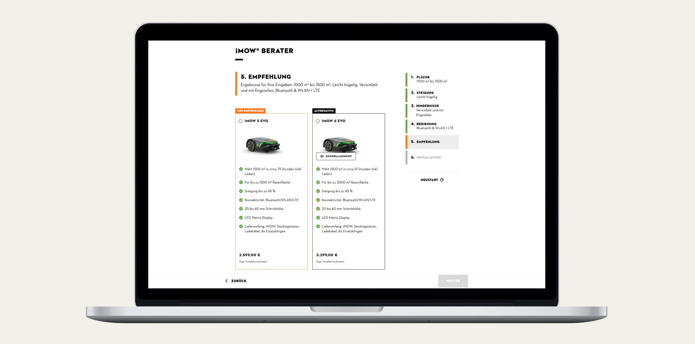 Bildschirm von MacBook zeigt die Stihl Website