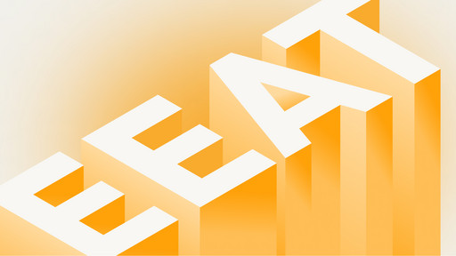 The letters E-E-A-T in 3D look, which at Google stand for Experience, Expertise, Authoritativeness, Trustworthiness