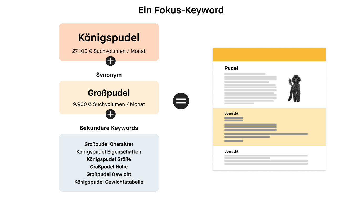 Fokus-Keywordliste am Beispiel Pudel